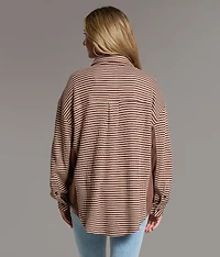 Striped Thermal Boyfriend Shirt
