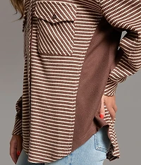 Striped Thermal Boyfriend Shirt