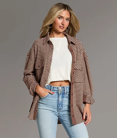 Striped Thermal Boyfriend Shirt