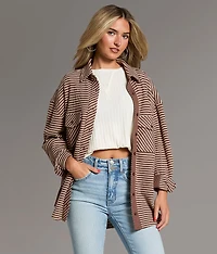 Striped Thermal Boyfriend Shirt
