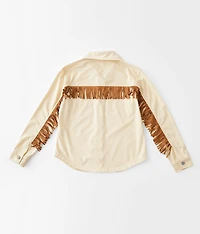 Girls - Fringe Corduroy Shacket