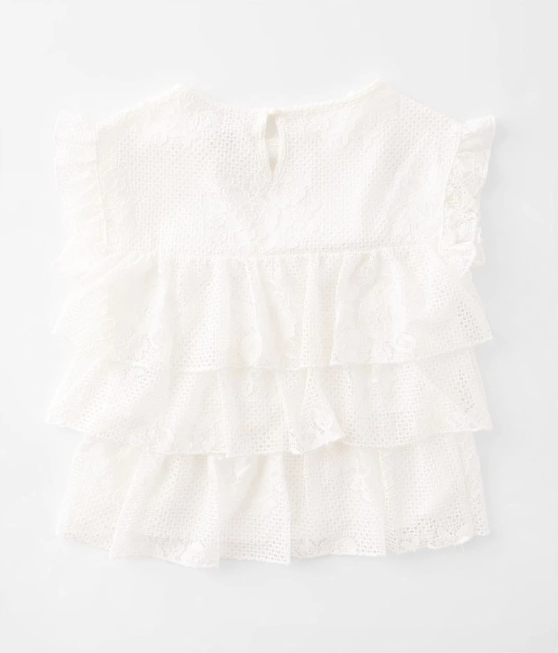 Girls - Floral Lace Tiered Top