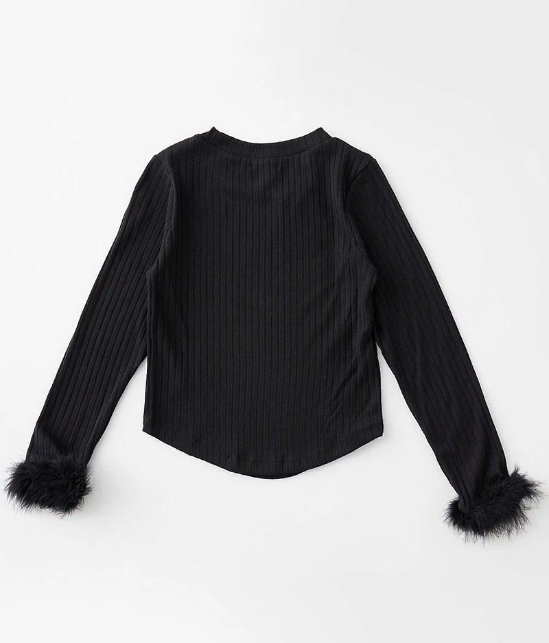 Girls - Feather Trim Top