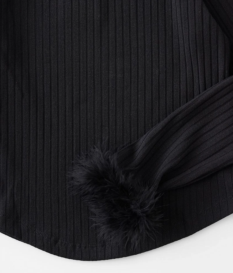 Girls - Feather Trim Top
