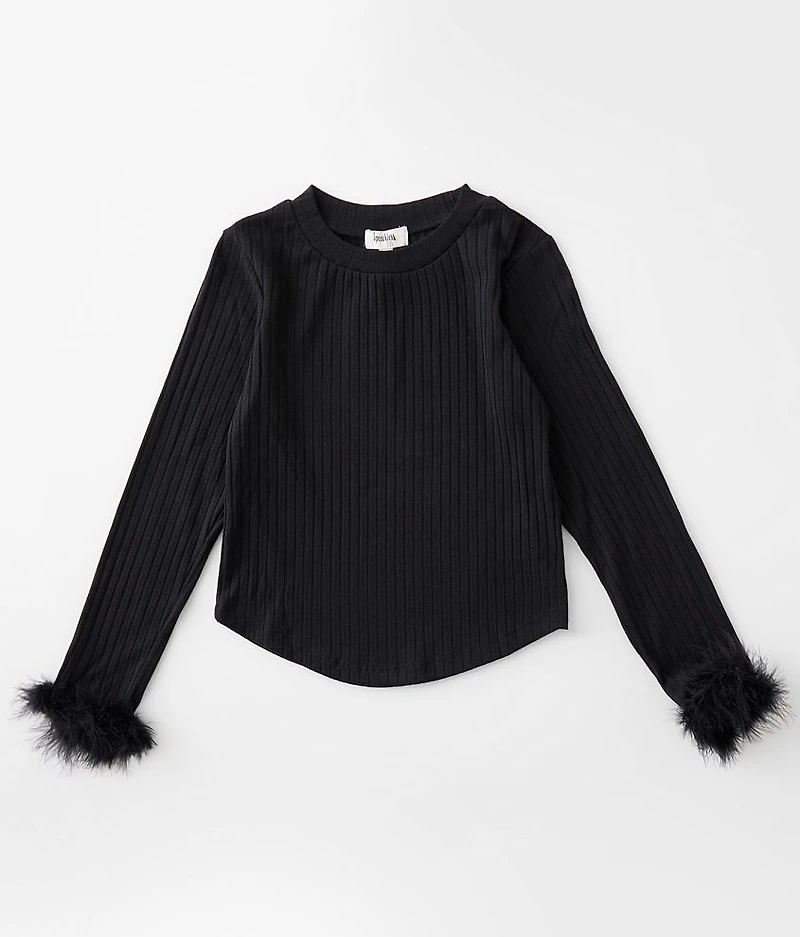 Girls - Feather Trim Top