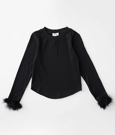 Girls - Feather Trim Top