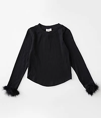 Girls - Feather Trim Top