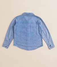 Girls - Washed Denim Knit Shirt