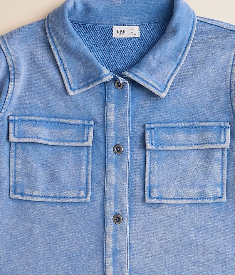Girls - Washed Denim Knit Shirt