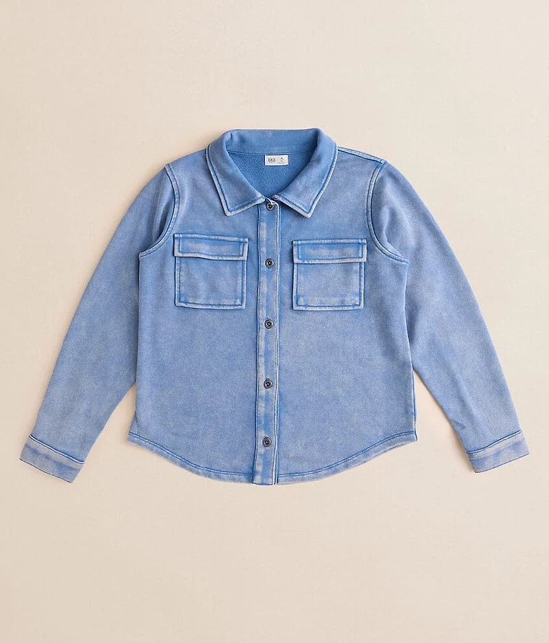 Girls - Washed Denim Knit Shirt