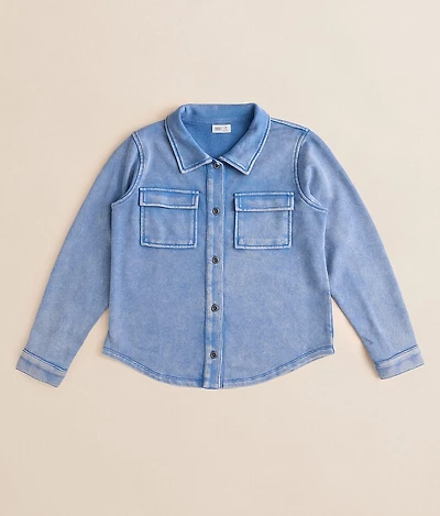 Girls - Washed Denim Knit Shirt