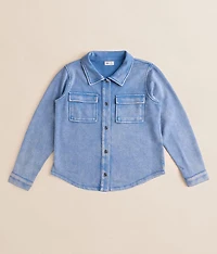 Girls - Washed Denim Knit Shirt