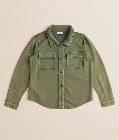 Girls - Washed Denim Knit Shirt