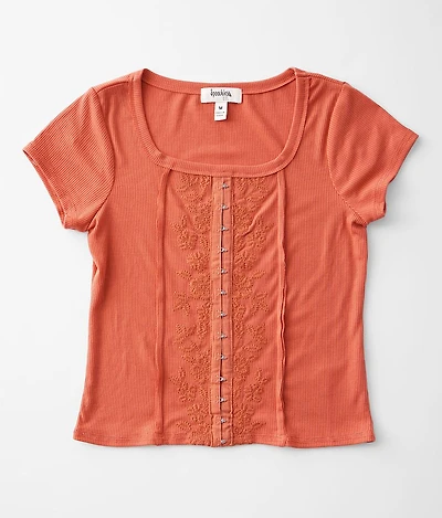 Girls - Faux Hook & Eye Top