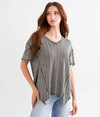Striped Open Weave Top