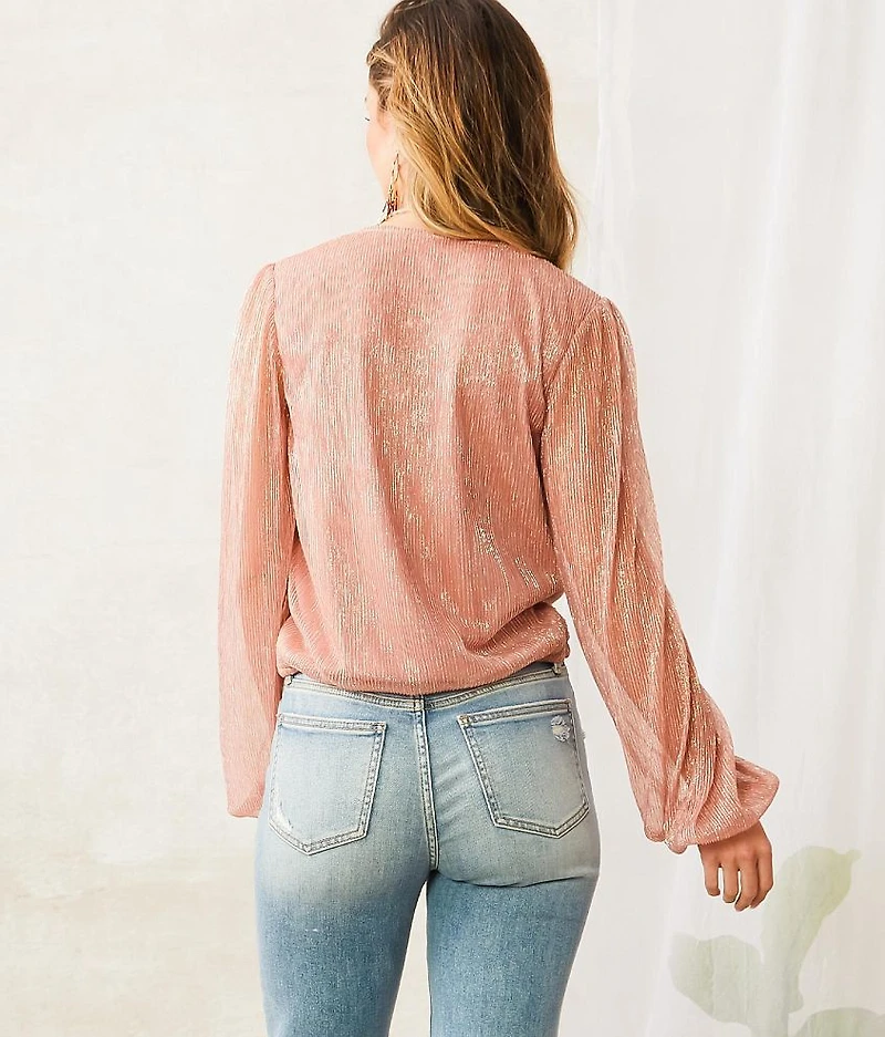 Metallic Twisted Front Top