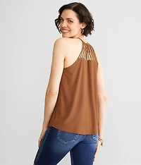 Strappy High Neck Tank Top