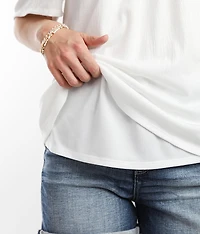 Cold Shoulder Crochet Top