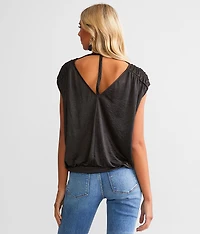 Ruched Sheen Top