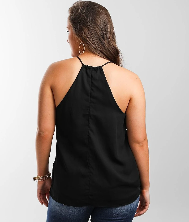 Rhinestone Chiffon Tank Top