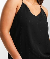 Rhinestone Chiffon Tank Top