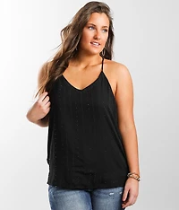 Rhinestone Chiffon Tank Top