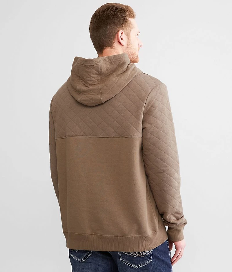 Quilted Knit Hooded Sweatshirt