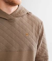 Quilted Knit Hooded Sweatshirt