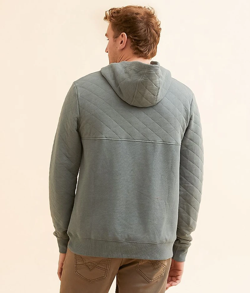 Quilted Knit Hooded Sweatshirt