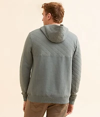 Quilted Knit Hooded Sweatshirt