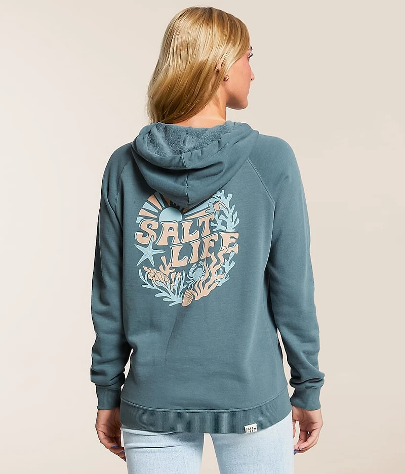 Coral Dawn Hooded Sweatshirt