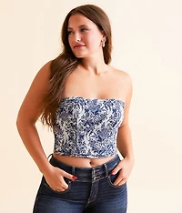 Tapestry Corset Tube Top