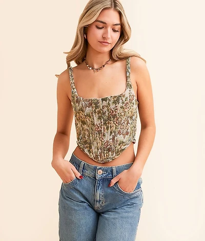 Tapestry Corset Hanky Tank Top