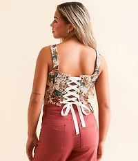 Tapestry Corset Hanky Tank Top