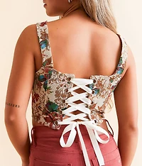 Tapestry Corset Hanky Tank Top