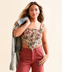 Tapestry Corset Hanky Tank Top