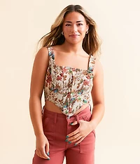 Tapestry Corset Hanky Tank Top