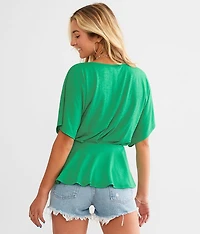 Textured Peplum Top