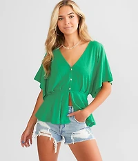 Textured Peplum Top