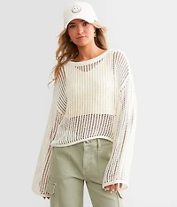 Open Stitch Cropped Sweater
