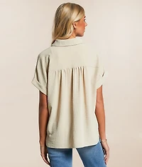Collared Henley Blouse