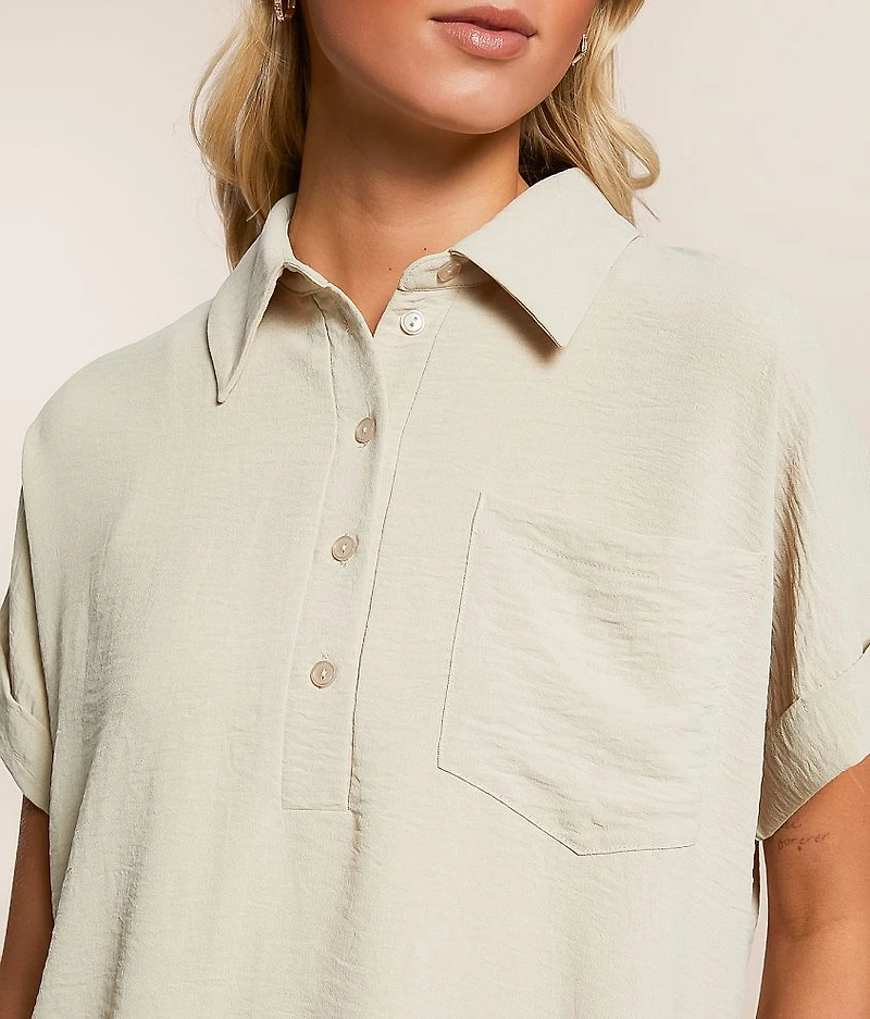 Collared Henley Blouse