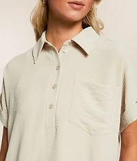 Collared Henley Blouse