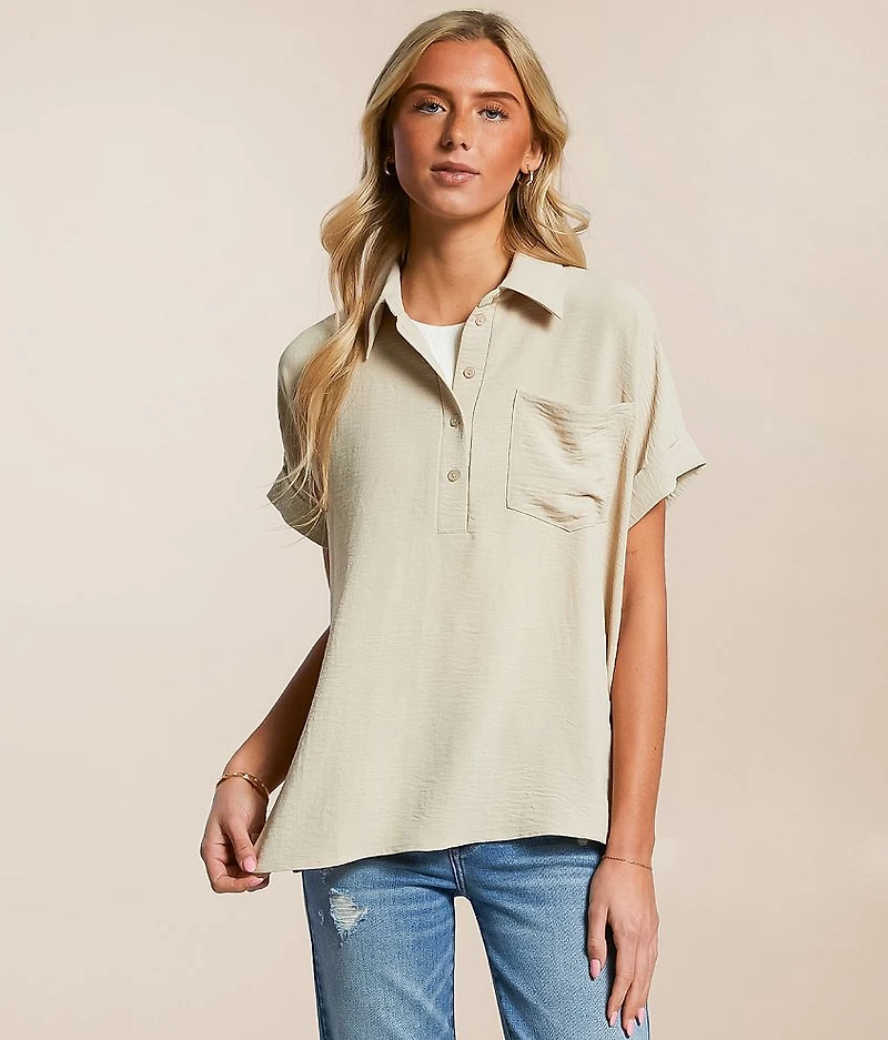 Collared Henley Blouse