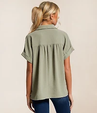Collared Henley Blouse