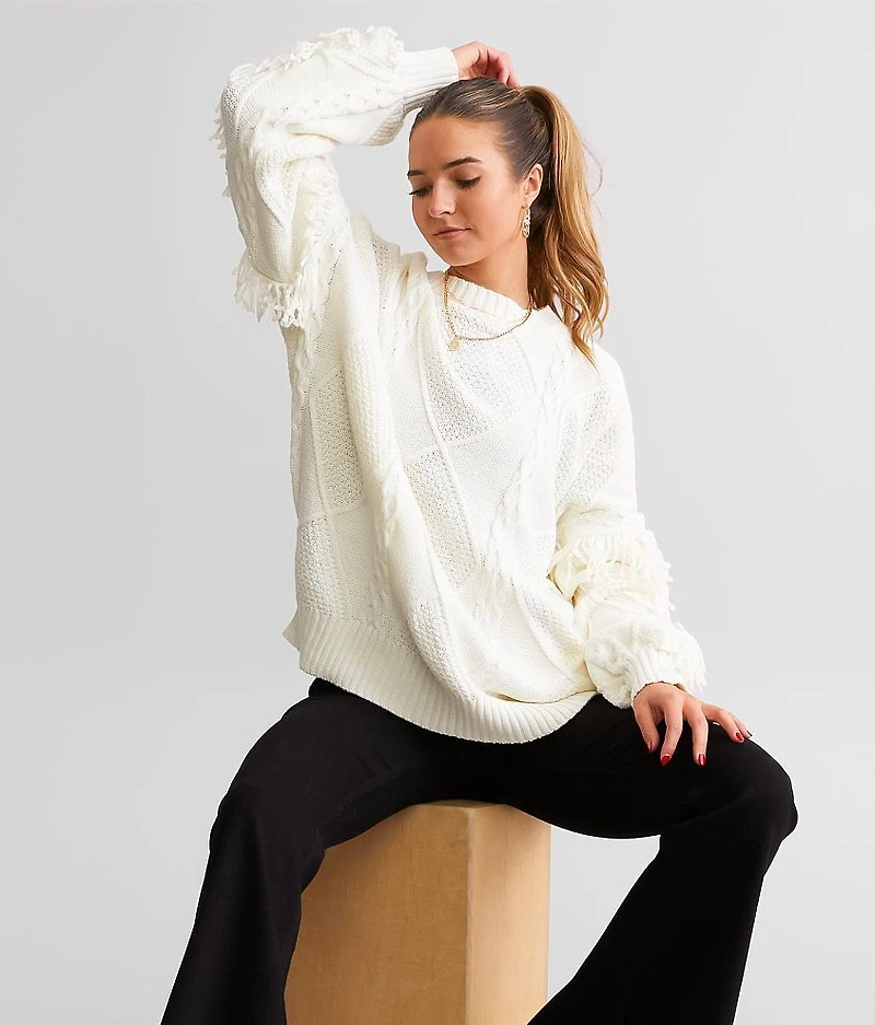 Slouchy Cable Knit Sweater