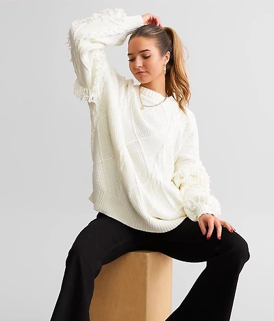 Slouchy Cable Knit Sweater