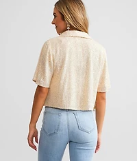 Sequin Cropped Shirt