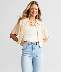 Sequin Cropped Shirt