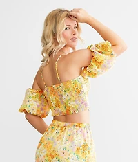 Cold Shoulder Cropped Top